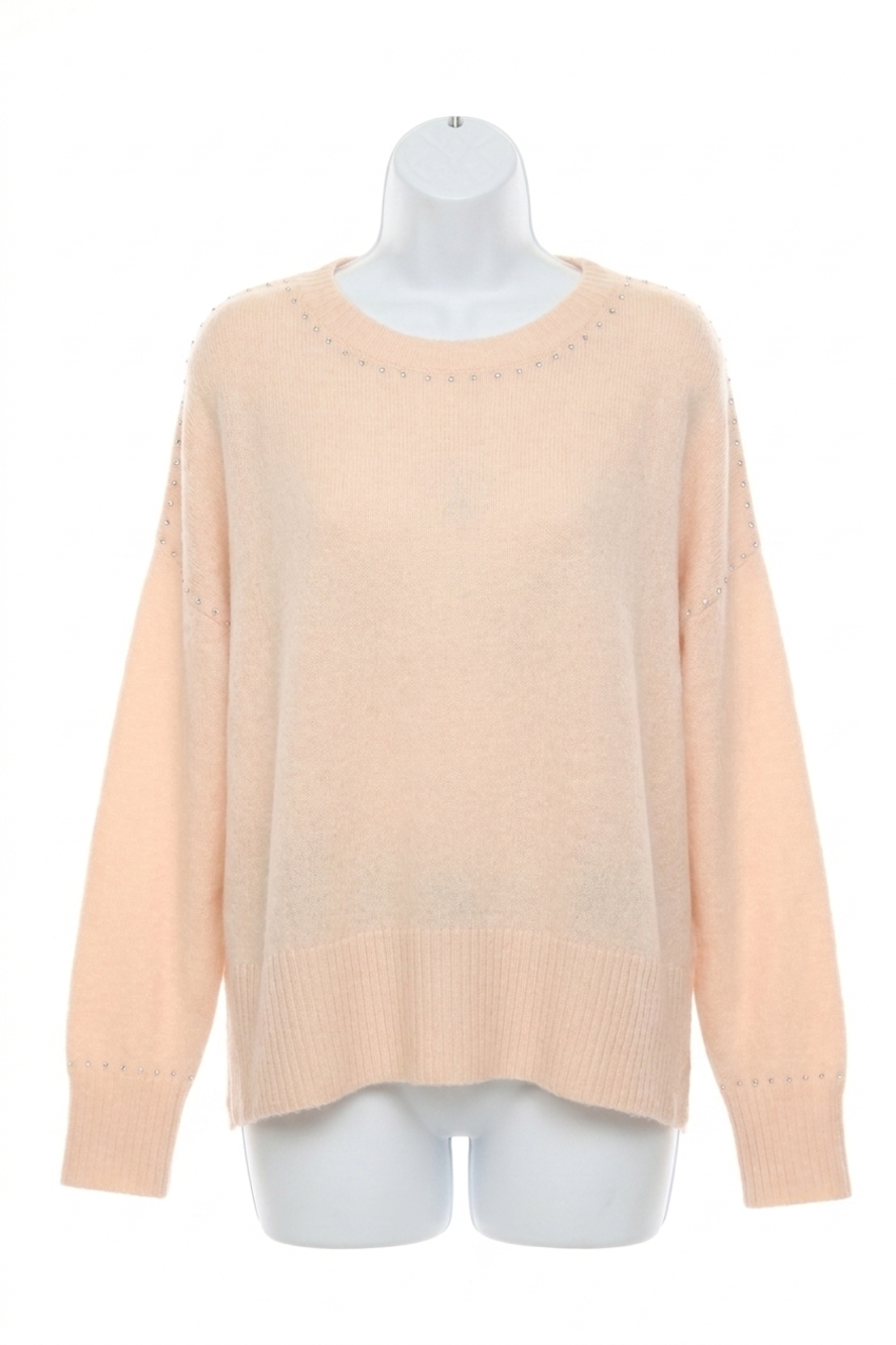 NEW JOSEPH RIBKOFF studded cashmere knit sweater in rose